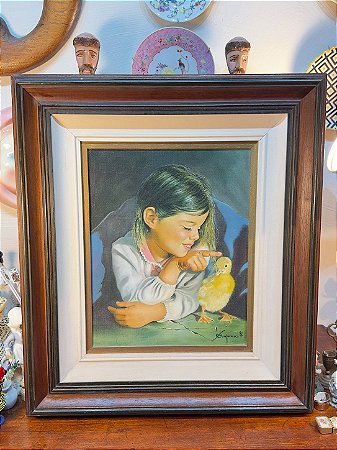 QUADRO ANTIGO MENINA - SAMPAIO 85