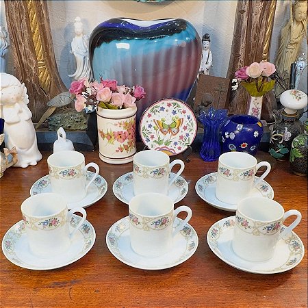 Conjunto 6 Xícaras de café Porcelana Real
