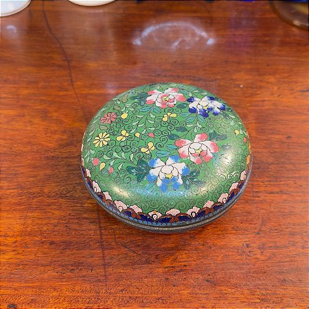 CAIXA PORTA-JÓIAS ANTIGA EM CLOISONNÉ CHINÊS
