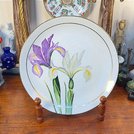 Prato Medalhão Flores Íris