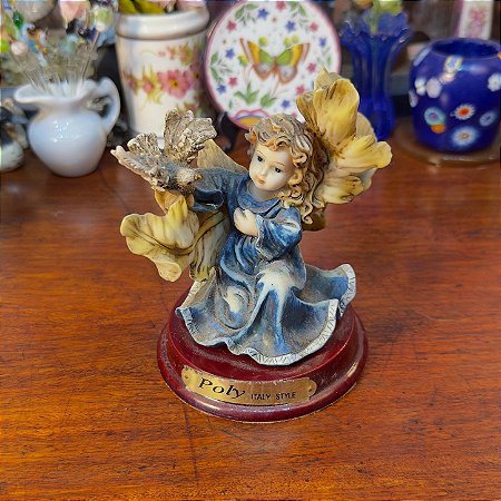 Escultura Anjo em Resina Poly Italy Style