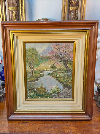 Quadro Paisagem Serrana com Riacho - Óleo sobre Tela (1998)