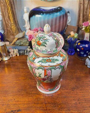 Potiche em Antiga Porcelana Chinesa Família Rosa