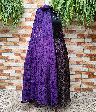 Capa renda roxa com preto