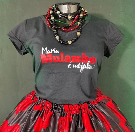 Camiseta Feminina Baby look - Maria Mulambo é Mojubá
