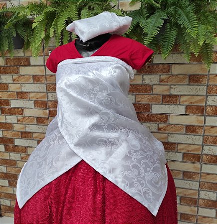 Conjunto pano de cabeça + pano da costa cetim