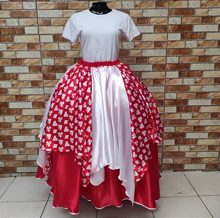 Saia lenços vermelha/branca(2)