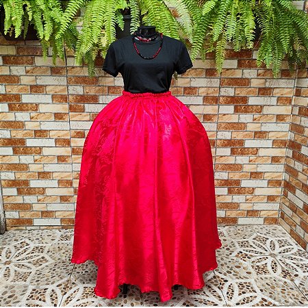 Saia Jacquard vermelho