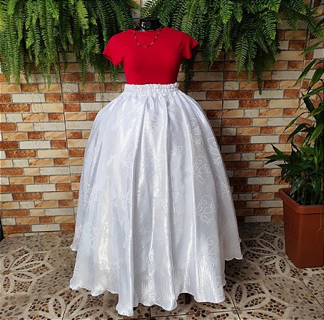 Saia Jacquard branco
