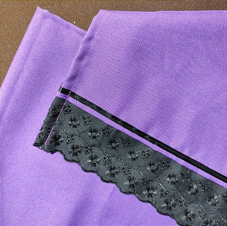 Pano de cabeça roxo e preto