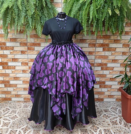 Saia lenços estampado com forro preto
