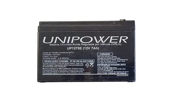 Bateria chumbo - UP1270E (12V-7Ah) - UNIPOWER
