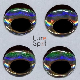 6mm - Prateado / Íris preta / Contorno íris amarelo