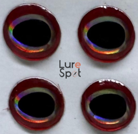 3mm - Vermelho / Íris preta / Contorno íris prateado