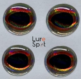 3mm - Prateado / Íris preta / Contorno íris levemente alaranjado