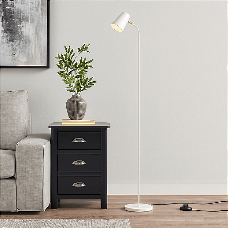 Luminária de Piso Clara Com Cúpula Articulada