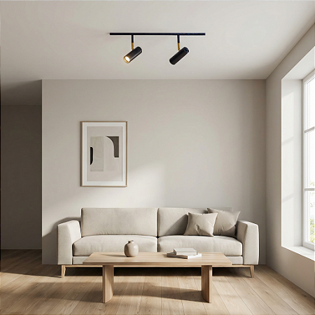 Trilho de Teto Amaya com 50cm e 2 Spots direcionáveis