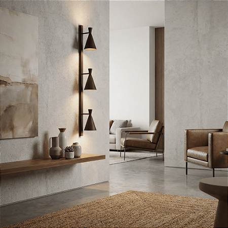 Trilho de Parede Lotti 1,50 metros e 3 Spots Direcionáveis