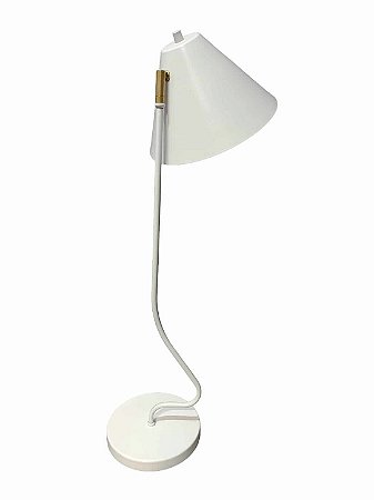 Luminária de Mesa Lygia Com Haste Curvada e Cúpula Articulada