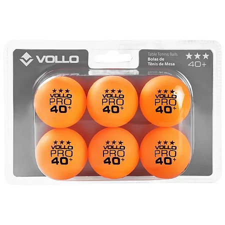 Kit 6 Bolas de Tênis de Mesa Ping-Pong Laranja 3 Estrelas Vollo
