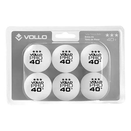Kit 6 Bolas de Tênis de Mesa Ping-Pong Branca 3 Estrelas Vollo