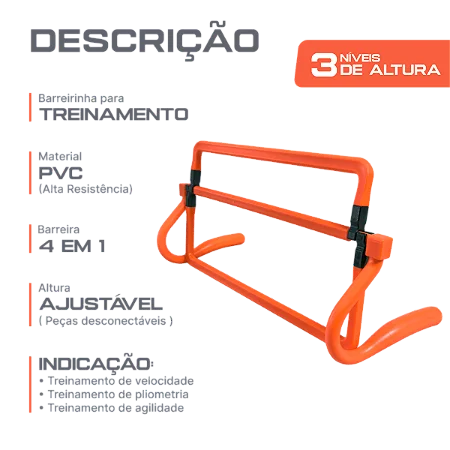 Barreirinha de Agilidade Ajustável 4 Níveis 15 a 40cm Velden