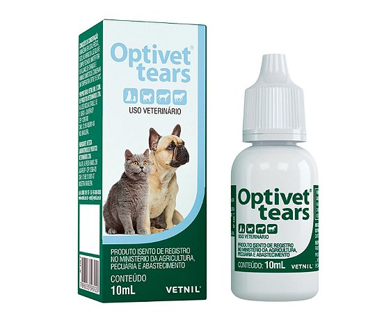 Colírio Para Cachorro Gato Cavalo Vetnil Optivet Tears 10ml