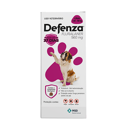 Defenza Antipulgas e Carrapatos para Cães de 40 a 56kg 1 comprimido