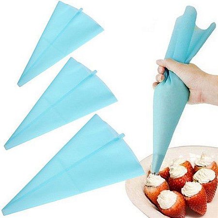 Saco De Confeitar de Silicone Reutilizável Cupcake Bolo