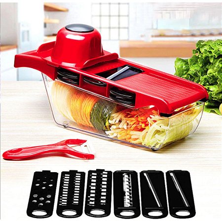 Mandoline Fatiador Profissional Cozinha Slicer Aço Inox Cortador Ralador De Legumes Verduras Frutas Alimentos Cozinha