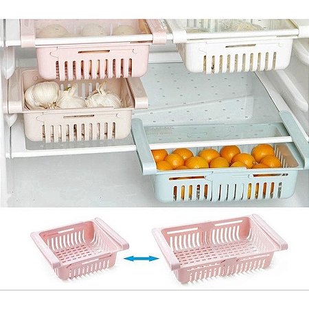 Organizador de Geladeira Portátil Armazenamento Ajustável