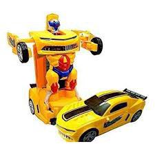 Carro Robô Bate E Volta Transformers Bumblebee Som E Luz