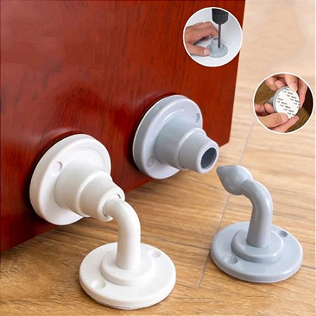 Batente de Porta Trava Fixador Adesivo Anti Impacto
