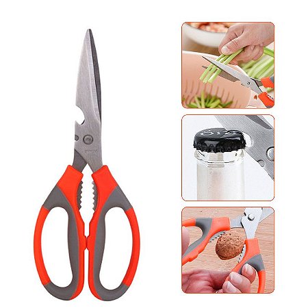 Tesoura De Cozinha Multiuso Profissional Inox Culinária