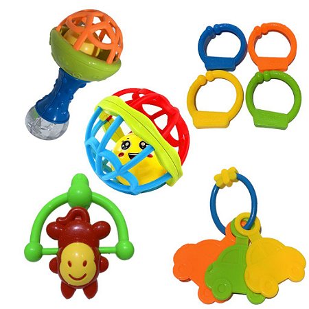 Chocalho Bebe Mordedor Brinquedo Infantil Educativo Bebê