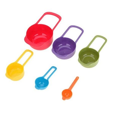 Colher Medidora Jogo 6 Medidores de Cozinha Medidas Xícara