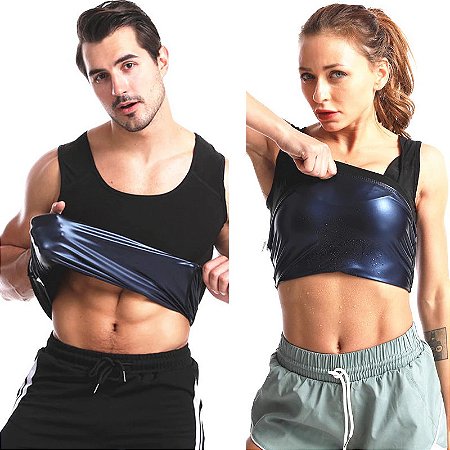 Blusa Academia Efeito De Drenagem Perde Liquido Regata Modeladora Feminina Ou Masculina