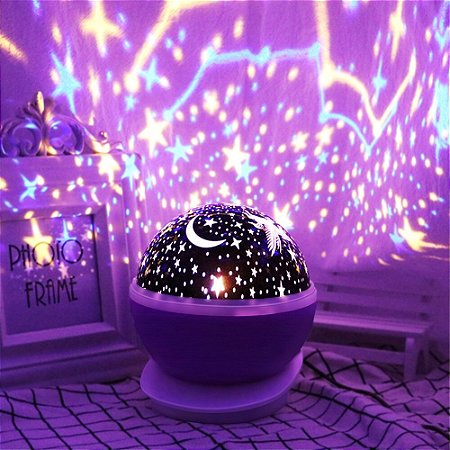 Abajur Céu Estrelado Rotação Das Lâmpadas Decoração Efeito Cosmos