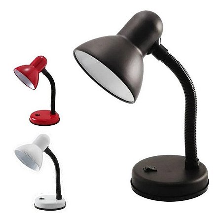 Abajur De Mesa Luminária Decoração para Quarto Base Flexível Dobrável e Articulável