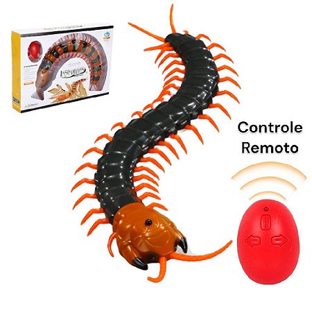Lacraia De Brinquedo Controle Remoto Pegadinha Inseto Falso Realista Mentira Pet Gatos Animais Trolagem
