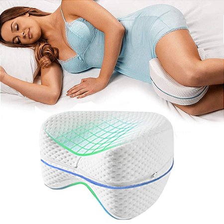 Travesseiro Cervical Ortopédico Nasa Almofada Cama Corretor Coluna Postura Alivio Dores Nas Pernas Pés Joelhos Gestante