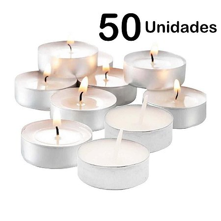 Vela Decorativa Flutuante Branca Rechaud Redonda