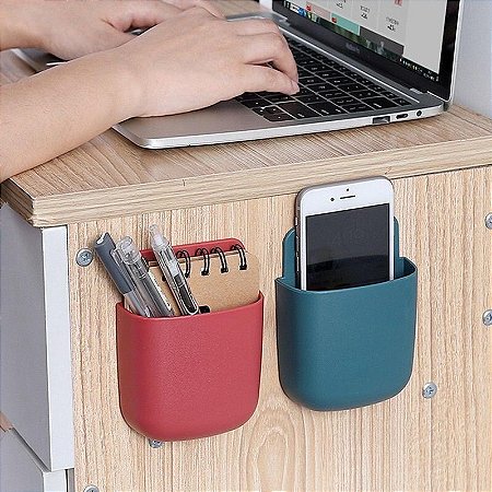 Suporte Multiuso De Parede Para Celular Controle Plástico Para Carregar Adesivo Organizador Sem Furo