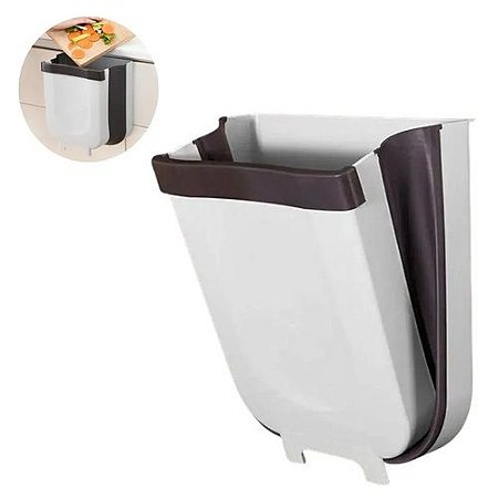 Lixeira Cozinha Dobrável Encaixe Porta Gaveta Retrátil Compacta Multiuso Casa Limpeza Pia Silicone Cesto Lixo