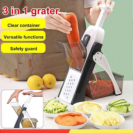 Cortador Fatiador Mandoline Multifuncional 5 Funções para Cortar Batata Legumes e Vegetais Food Chopper Cozinha