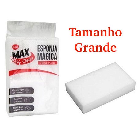 Esponja Mágica Max Clean Branca Tira Manchas Limpa Riscos Clink Limpeza Profunda Bucha De Melamina Multiuso