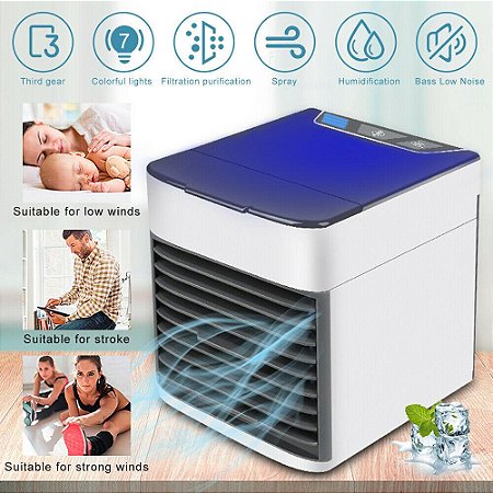 Mini Ar Condicionado Portátil Air Cool Ultra Pro Umidificador Climatizador  Ventilador com Nevoa