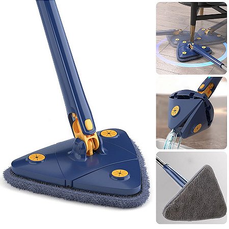 Esfregão Triangular Estendida 360  Mop RodoTwist Xmop Giratório Lava E Seca Com Extrusão Microfibra Multiuso Limpeza de Piso Cozinha Limpa