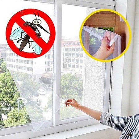 Tela Mosquiteira Janela Anti-inseto Mosquito Velcro Auto Colante Pernilongo Poliéster Para Janelas Removivel