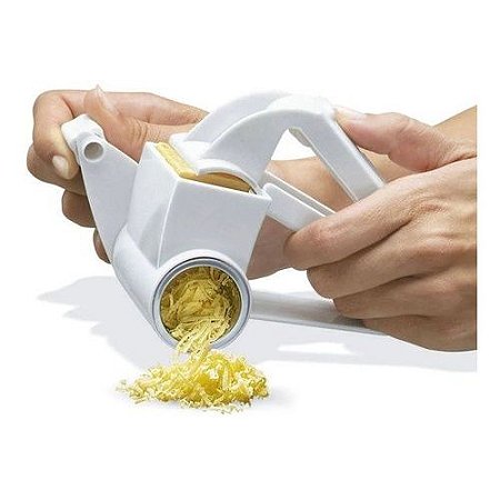 Ralador De Queijo Manual Inox 3 em 1 Fatiador Cortador Legumes Vegetais Chocolates Multiuso Cozinha Giratório Manivela